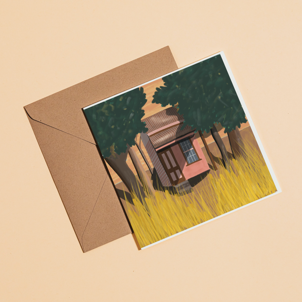 Miner's Cottage, Hepburn - Greeting Card